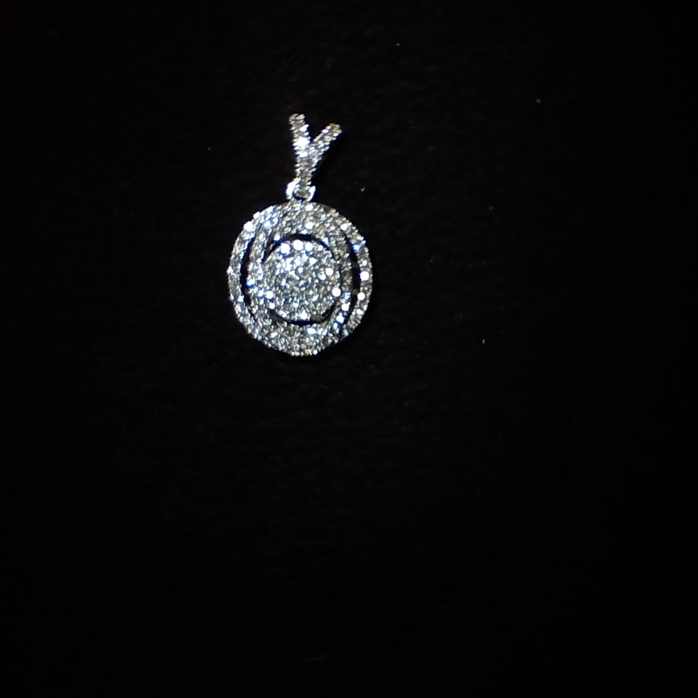 1 carat real diamond cluster halo pendant white gold 14k statement bridal - Picture 7 of 12